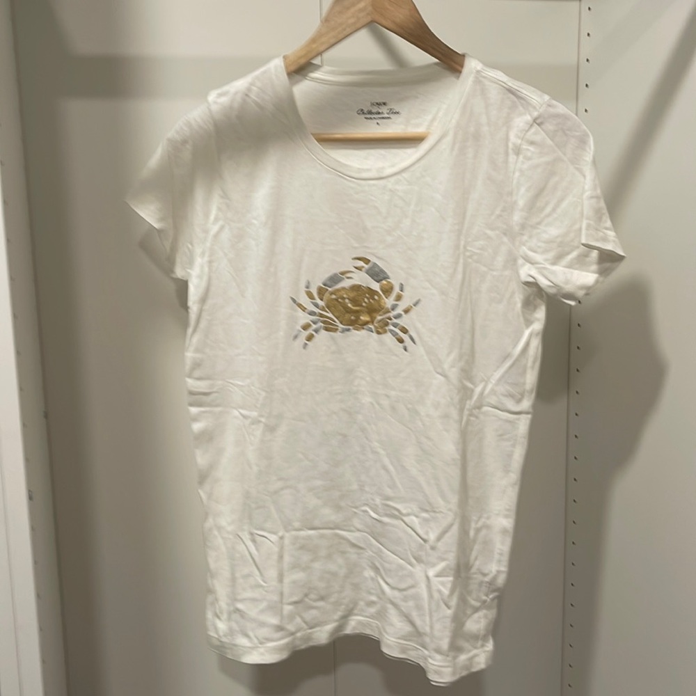 New without tags - J crew collector tee shiny crab size small